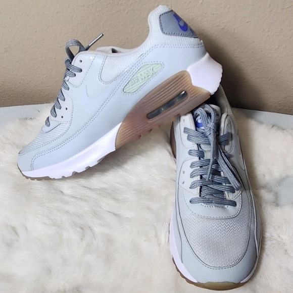 Nike Air Max 90 Ultra Essential Pure Platinum Stealth Sneaker-Size 7.5 - Picture 1 of 9